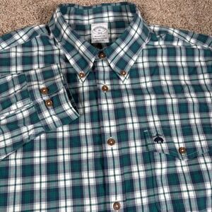 Brooks Brothers Regent Fit Plaid Button Down Shirt Men's XL Logo Pocket